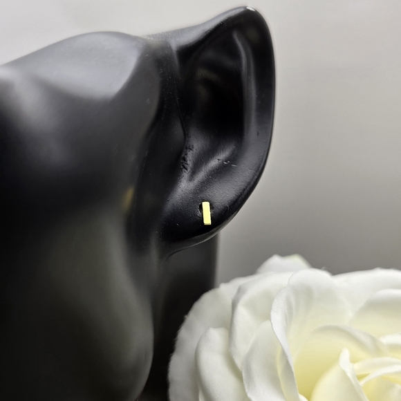 DAINTY INITIAL GOLDEN STERLING SILVER STUDS - Picture 13 of 16